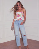 Blossom Whisper Peplum Corset Top