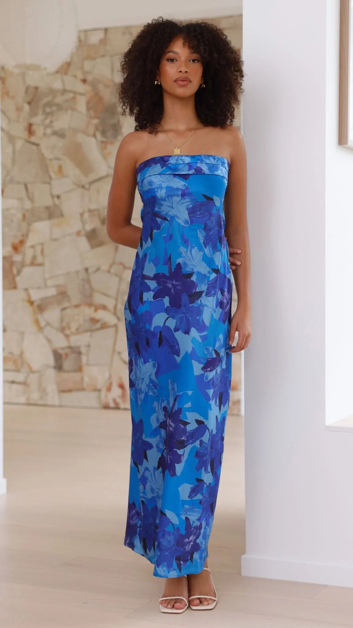 Miya Maxi Dress Blue Floral