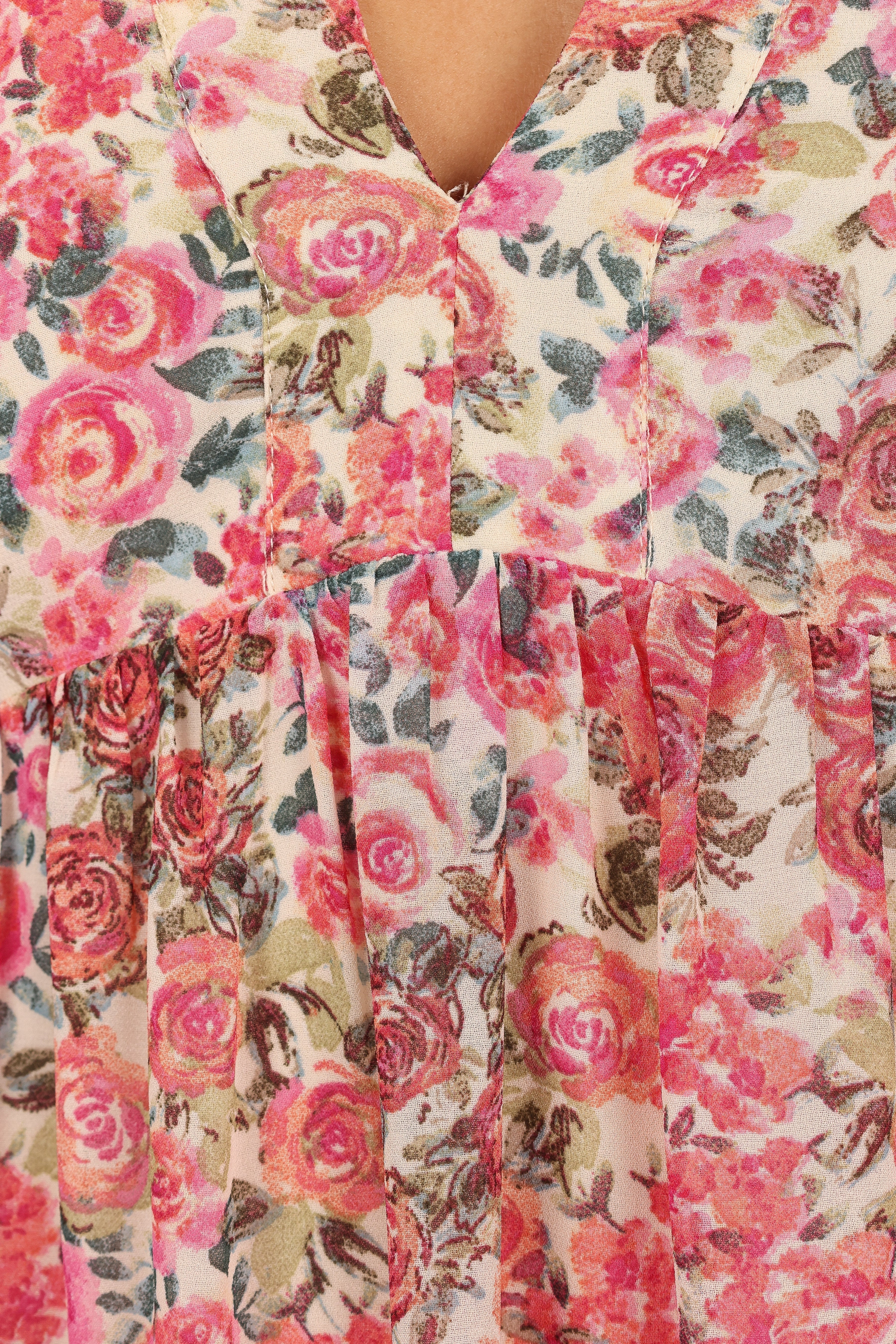 Reese Long Sleeve Mini Dress Pink Floral