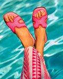 Island Luxe Contrast Trim Crochet Sandals