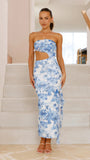 Zinnia Midi Dress Blue Floral