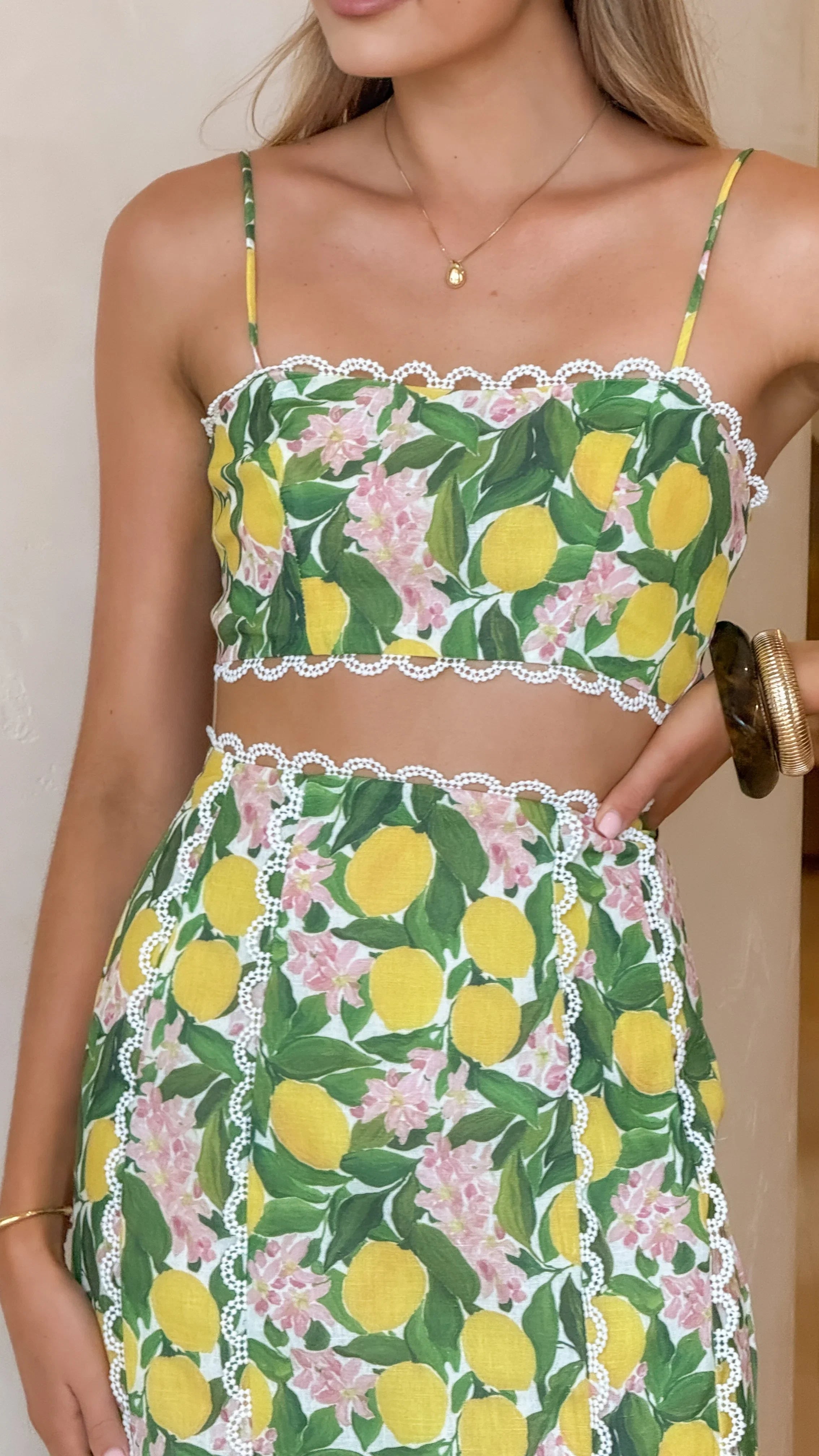 Nova Crop Top Lemon Print