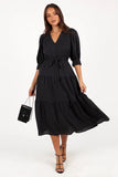 Moscow Midi Dress Black Polka Dot