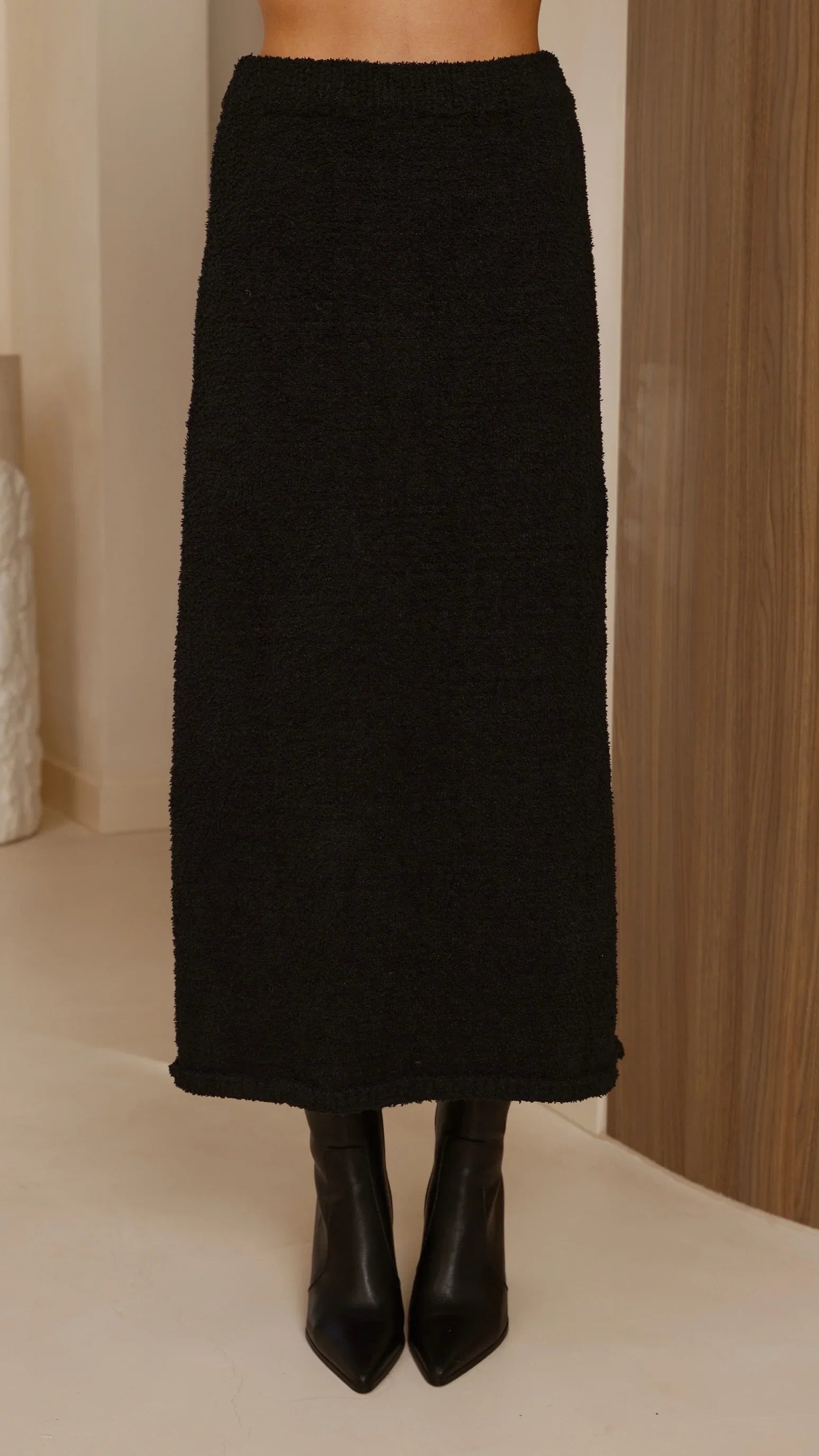 Cohen Knit Midi Skirt Black
