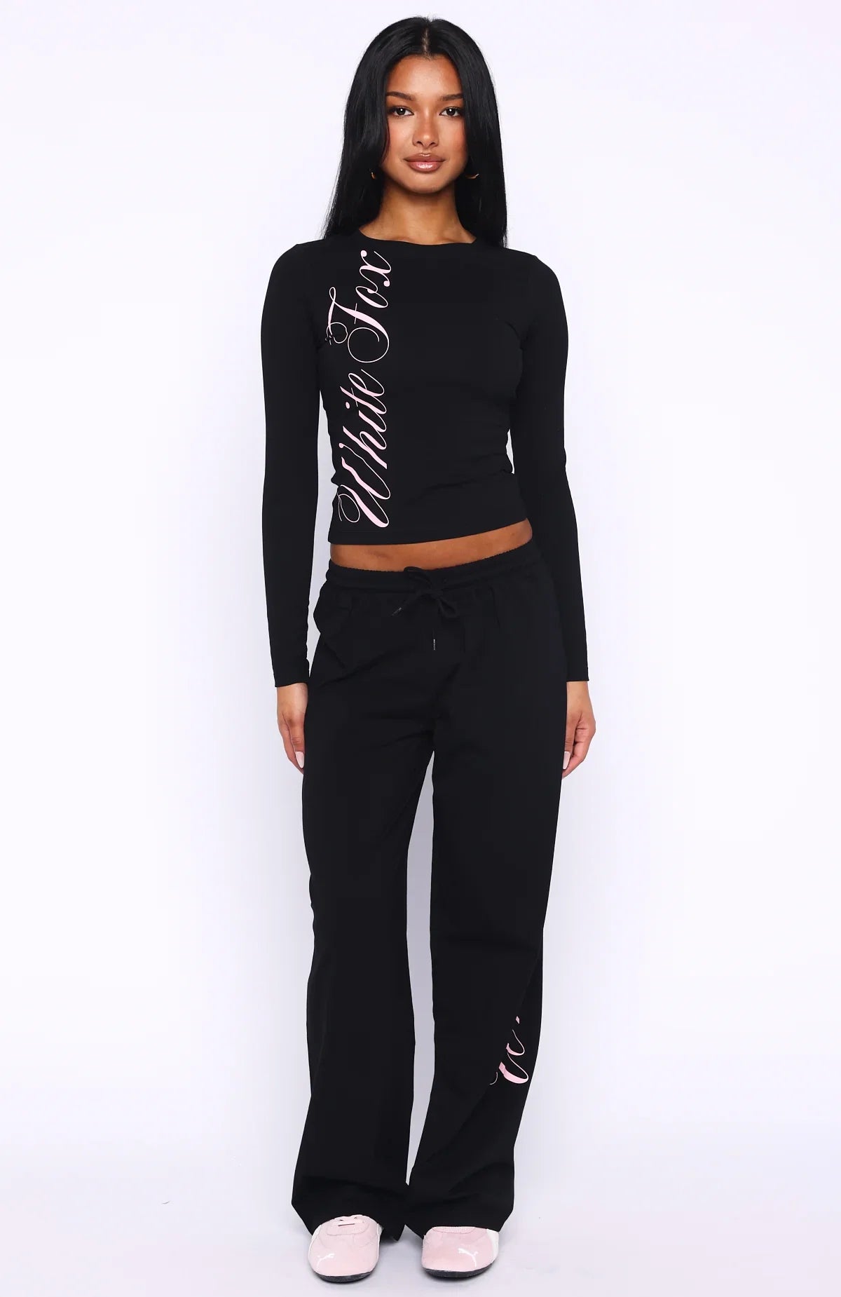 Luxurious Girl Long Sleeve Baby Tee Black
