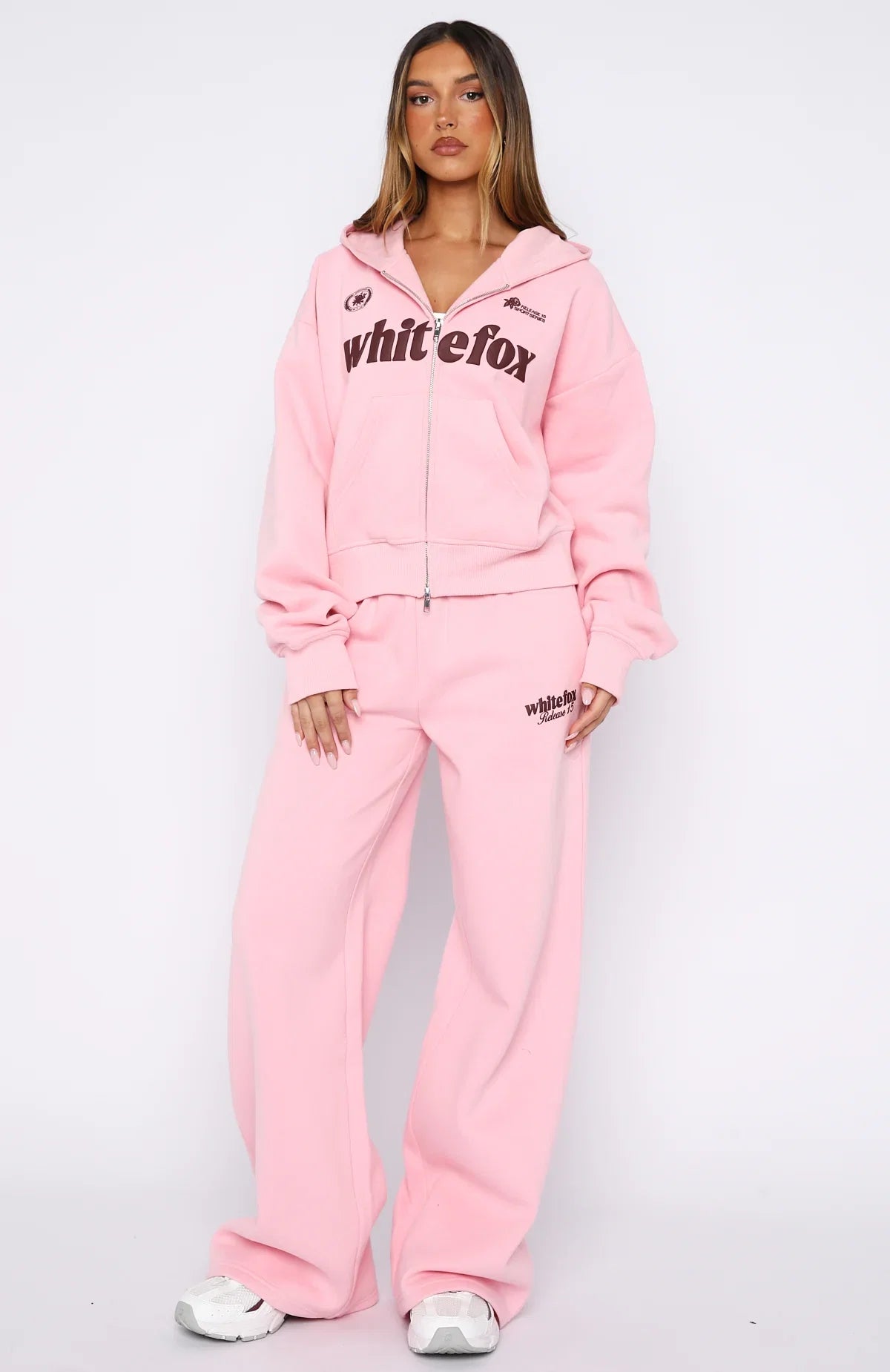 Release 15 Janie Boxy Zip Front Hoodie Pink