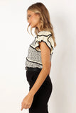 Lydia Knit Top Ivory Black
