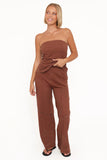 Dalia Eyelet Pant Brown