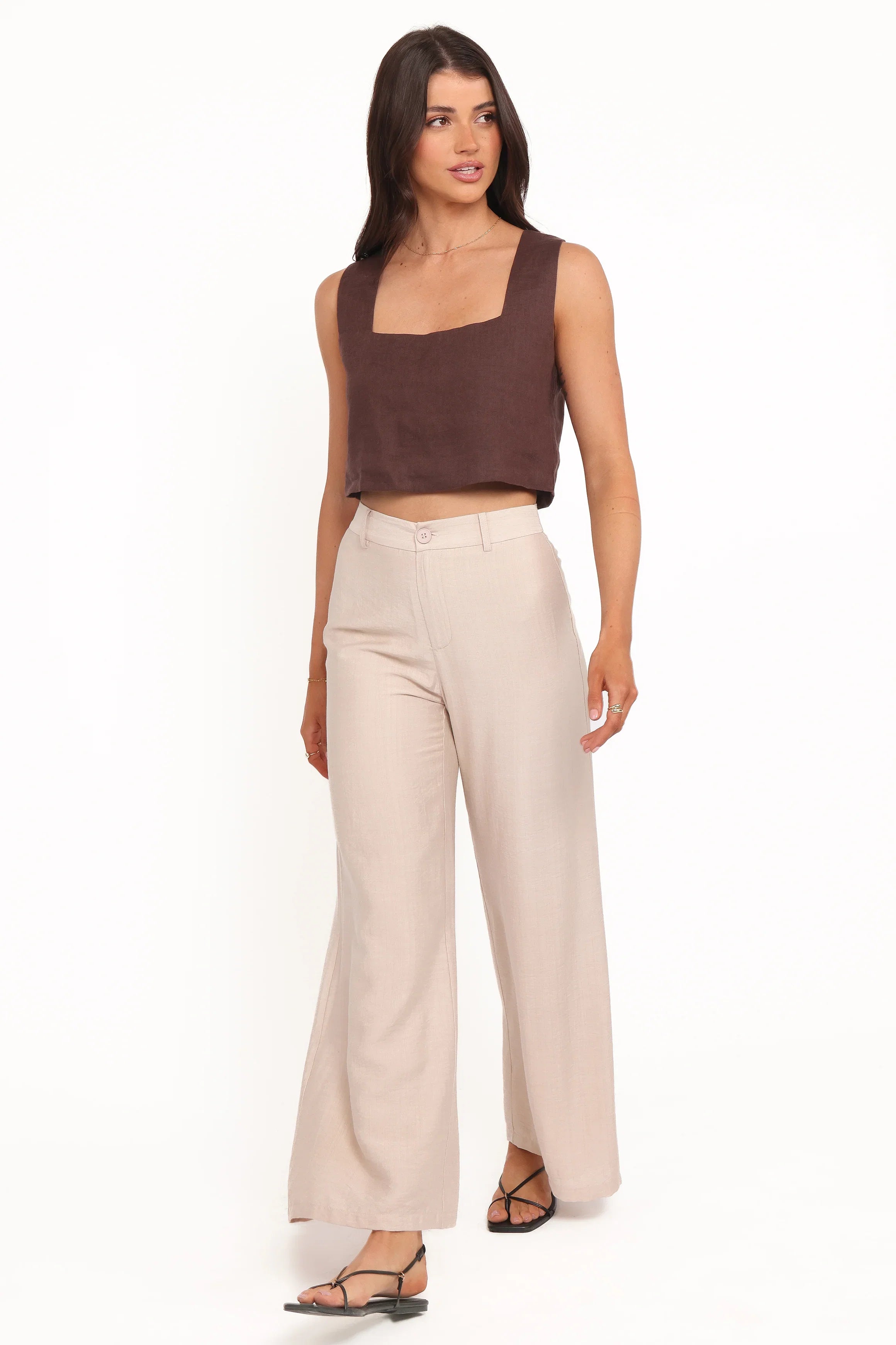 Lauren Wide Leg Pant Beige