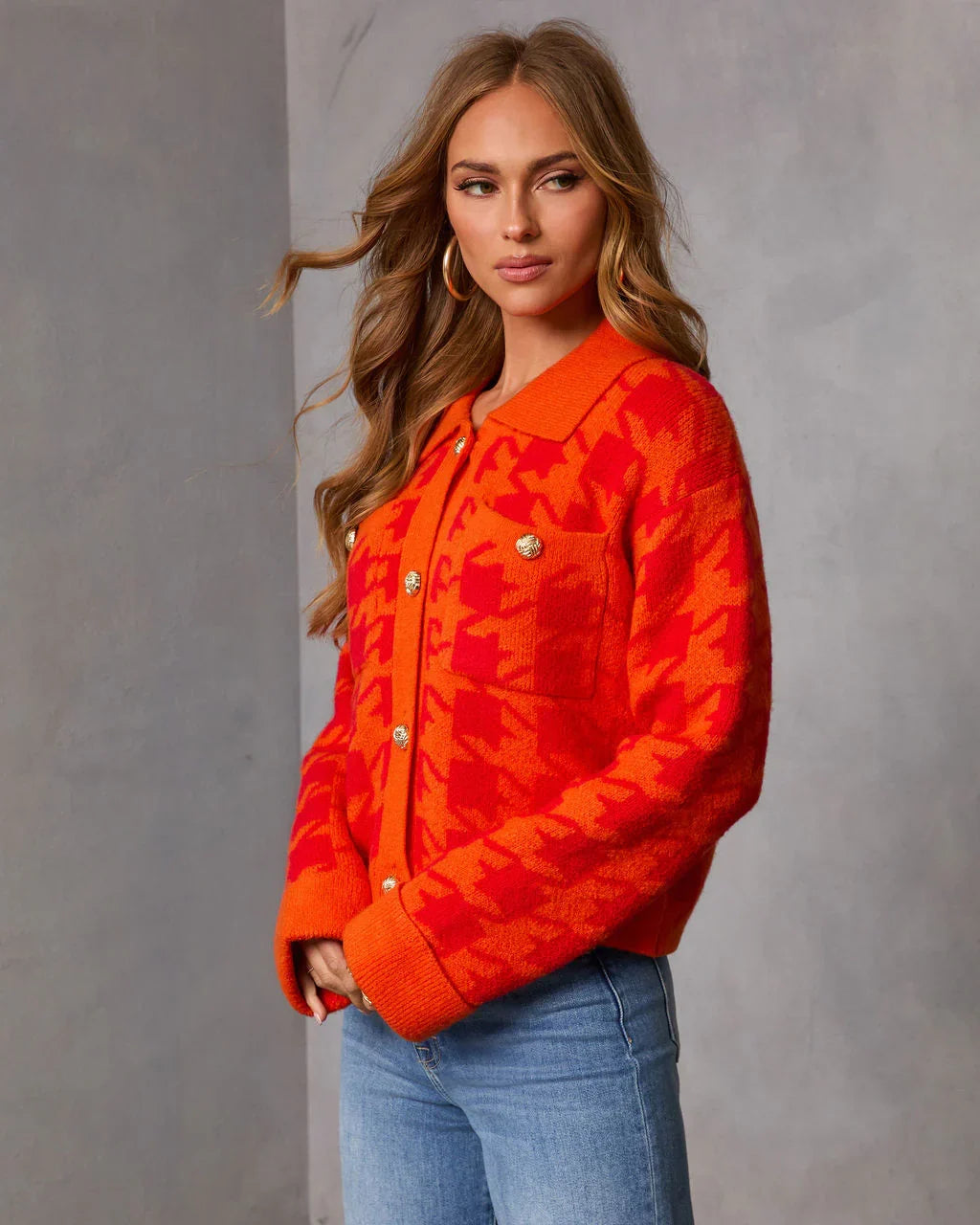 Soft Beginning Houndstooth Cardigan