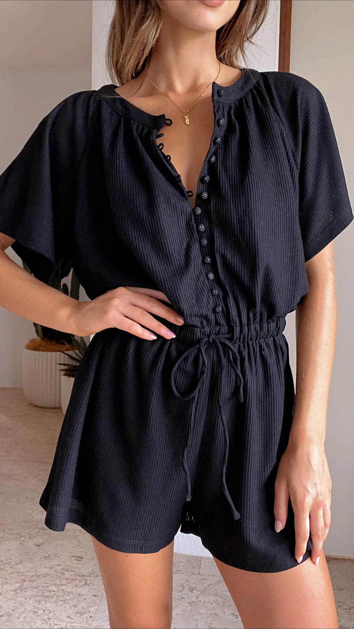 Santorini Playsuit Black