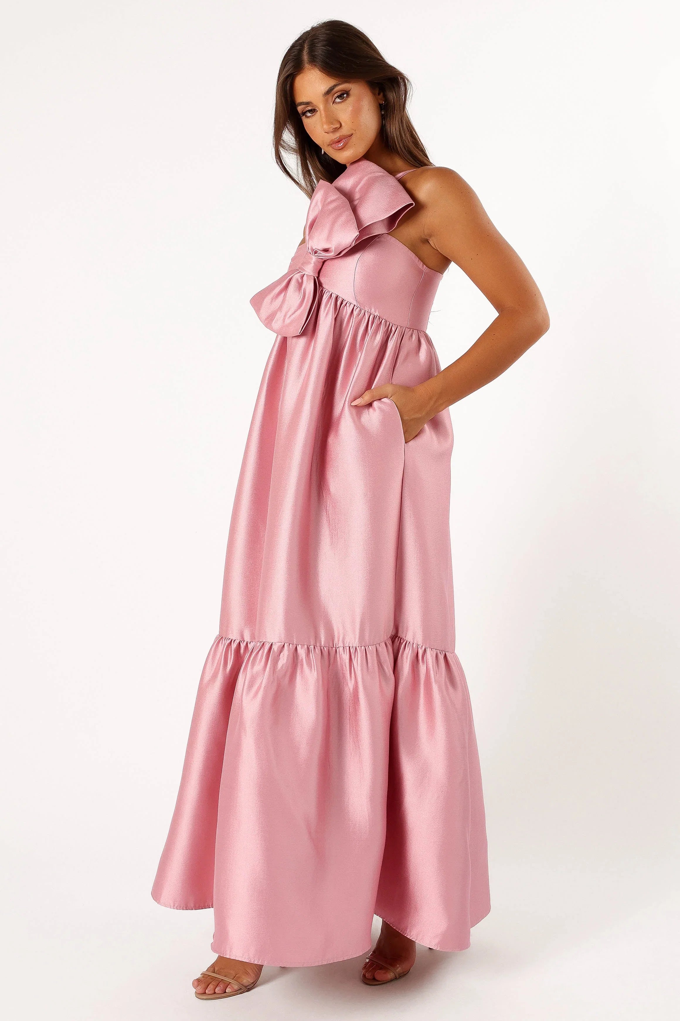 Betina Bow Front Maxi Dress Dusty Rose