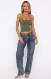Timing Is Right Halter Top Olive