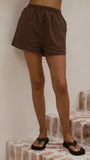 Vesper Top and Shorts Set Chocolate
