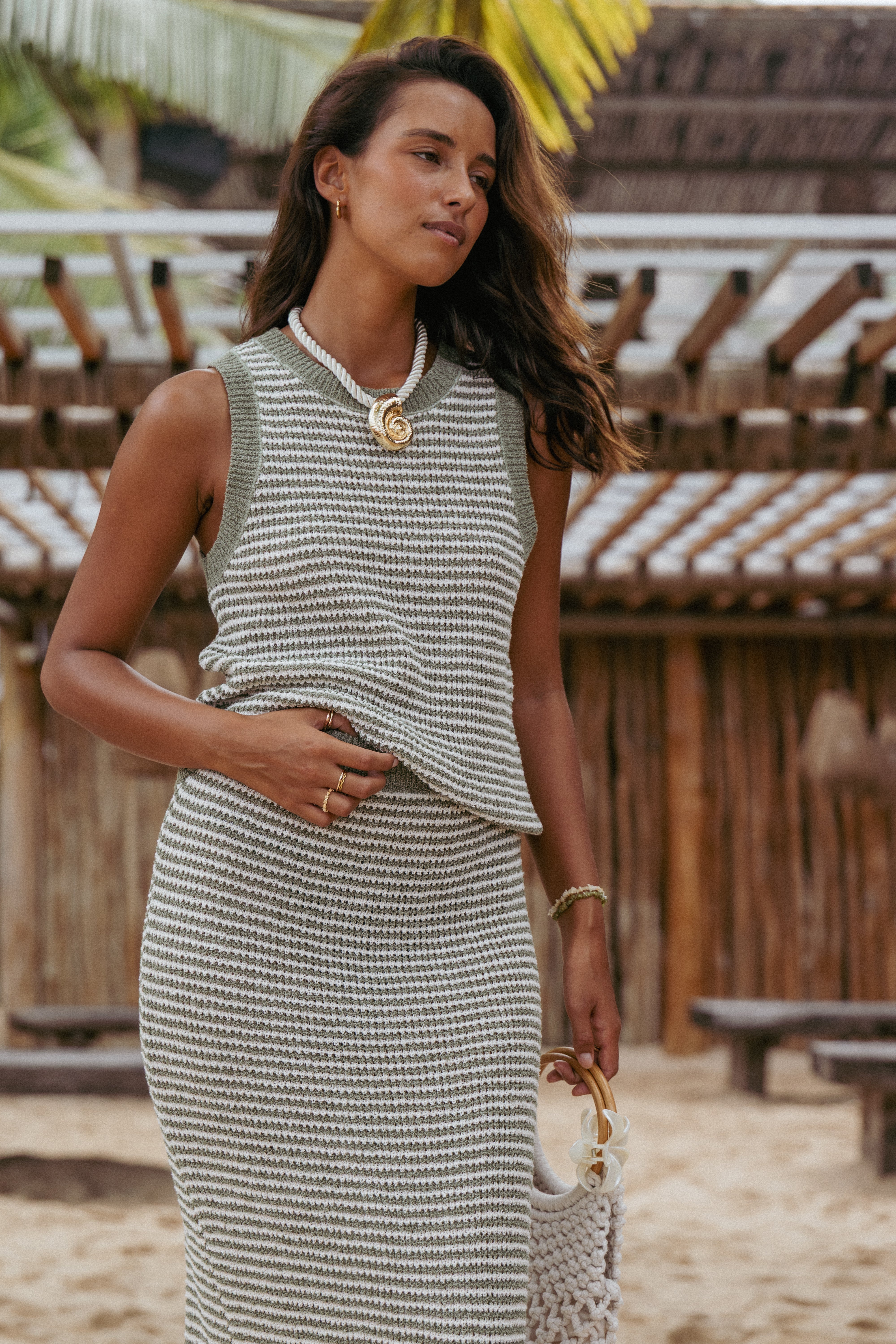 Arella Knit Top Sage Cream