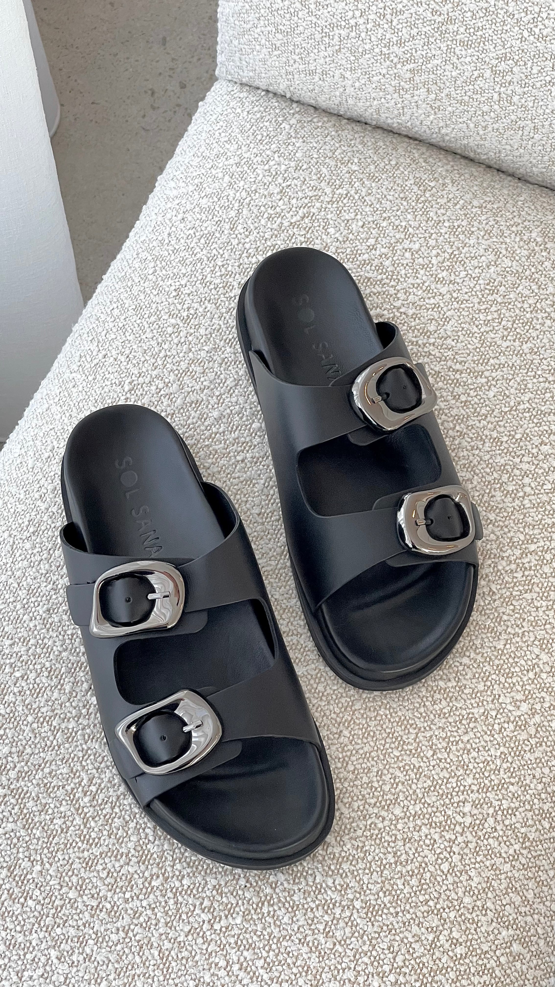 Sol Sana San Jose Footbed Black Silver