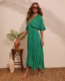 Haylee Flowy Metallic Stitch Midi Dress