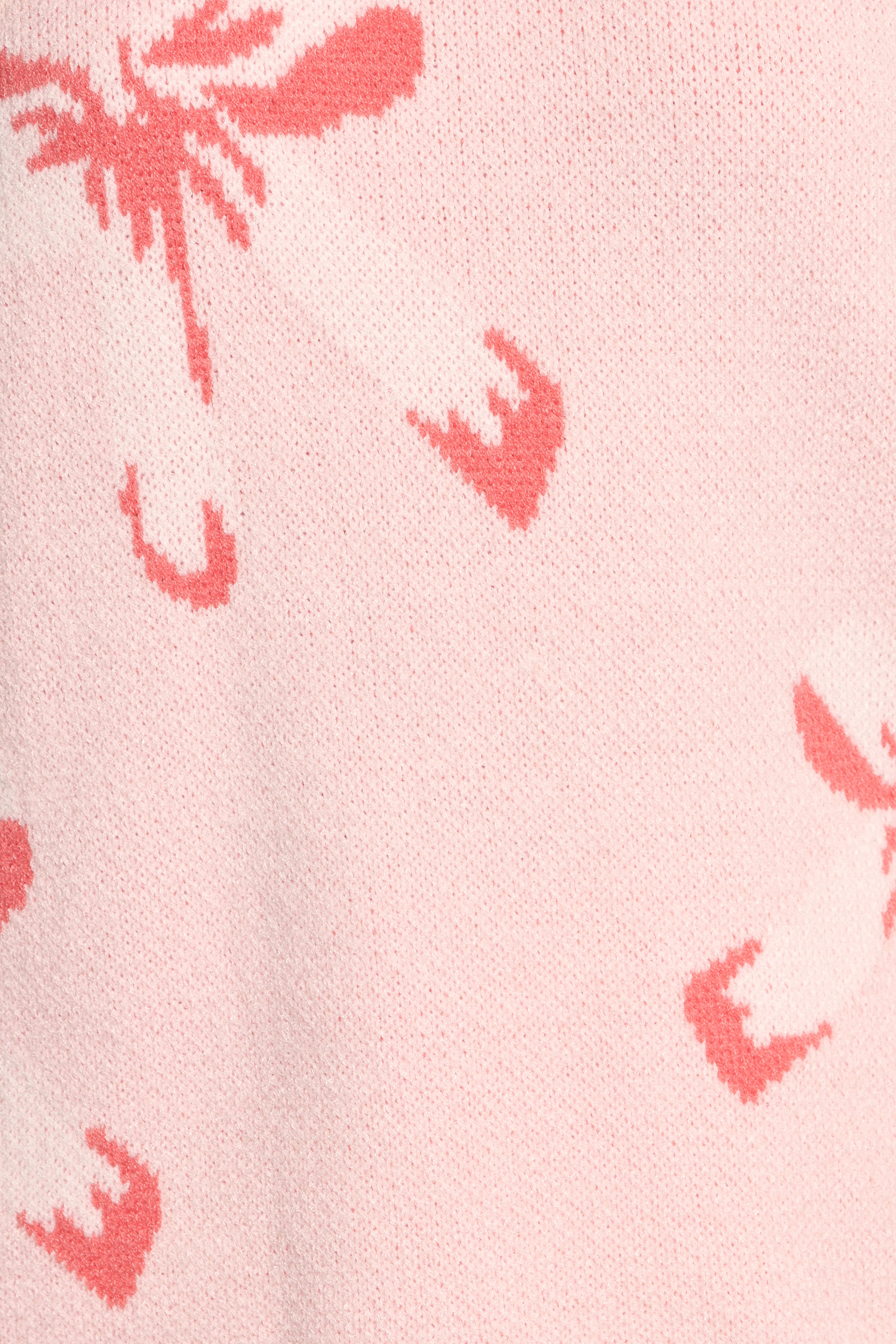 Carrington Bow Print Knit Sweater Pink