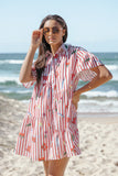 Peachy Mini Dress Red Picnic Stripe