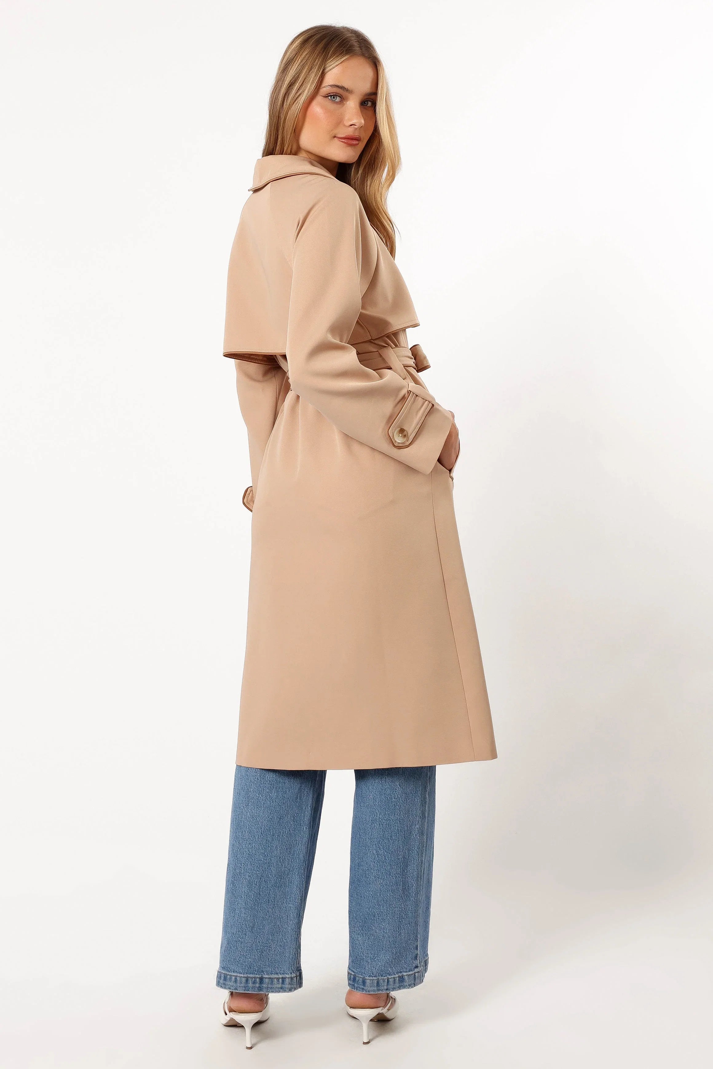 Cayenne Contrast Binding Trench Coat Camel