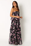 Bloom Strapless Maxi Dress Black Floral