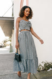 Bambi Tiered Midi Skirt Black Gingham