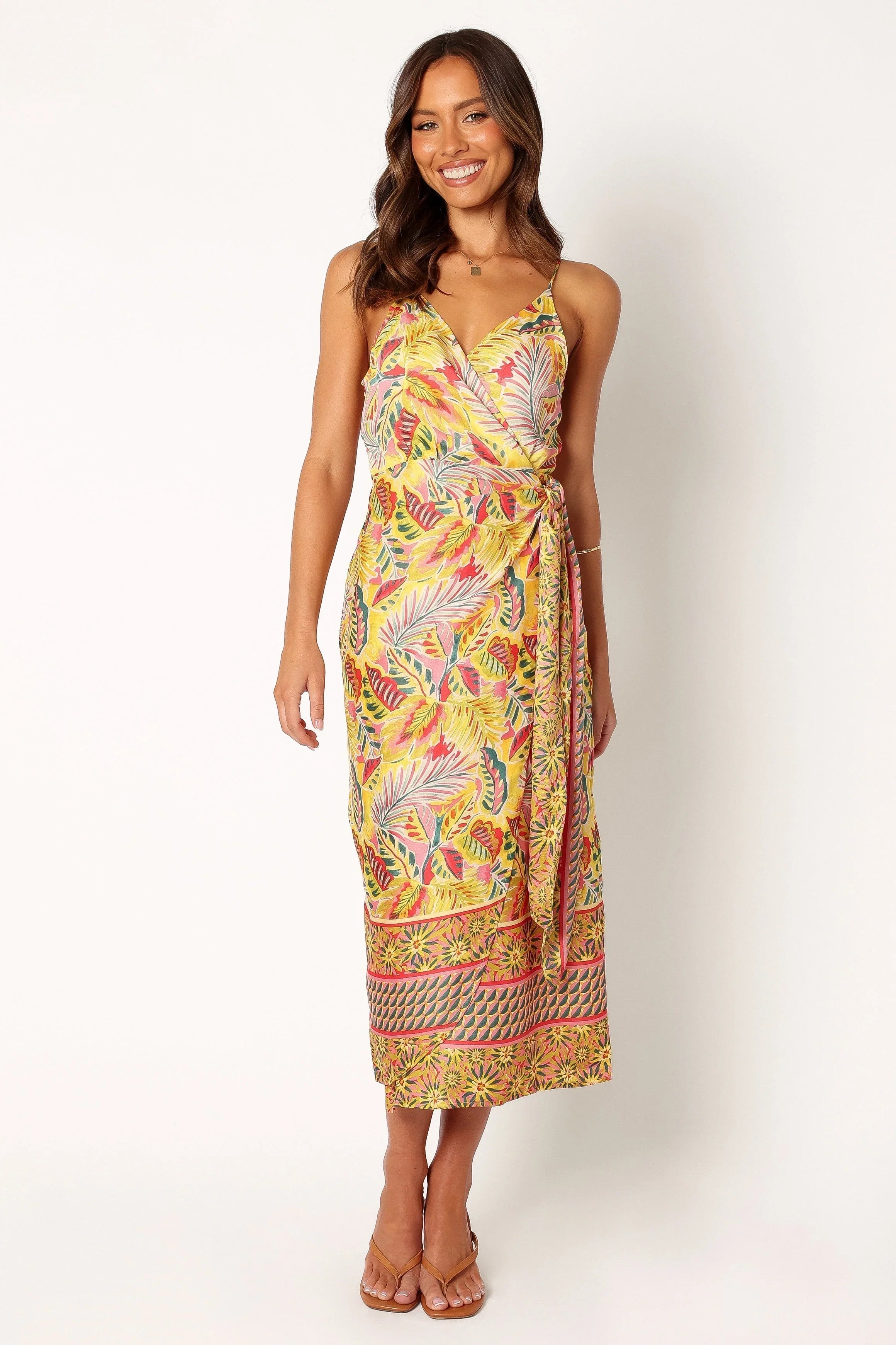 Clement Wrap Midi Dress Tropical