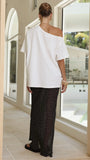 Elena Top and Maxi Skirt Set White Black Polka