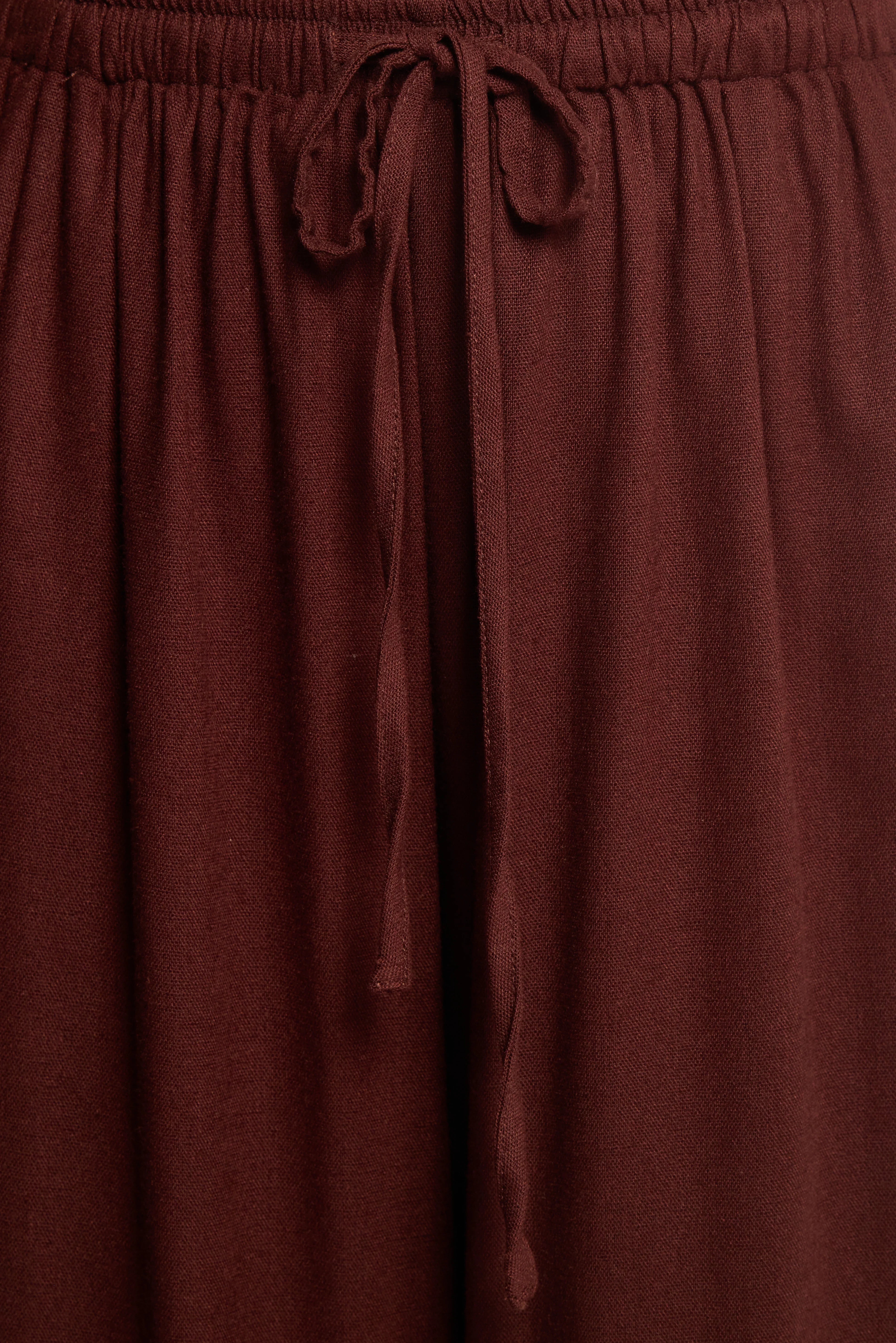 Zane Tie Waist Pant Chocolate