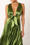 Kris Pleated Maxi Dress Martini Olive