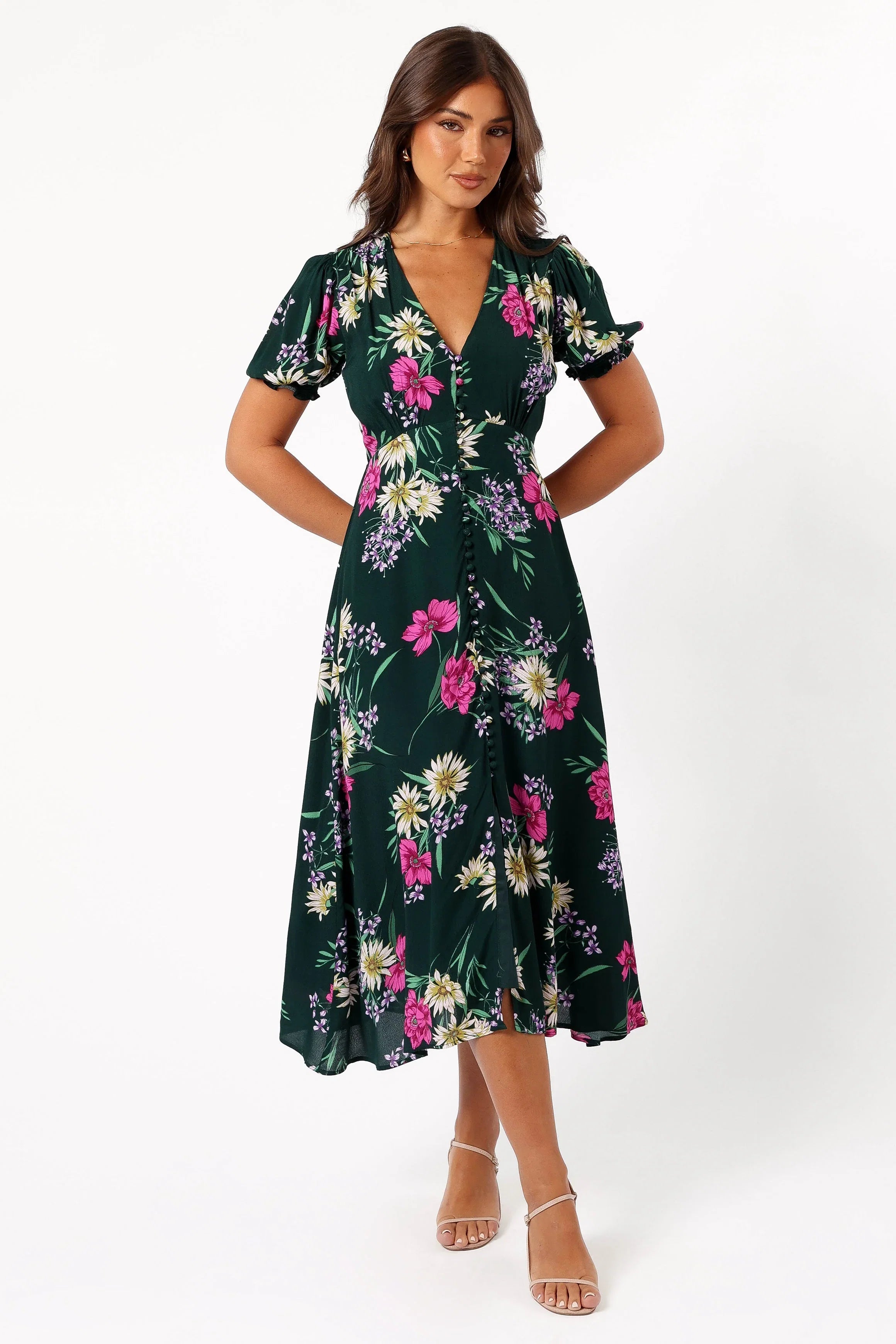 Mazie Floral Midi Dress Eden Florals