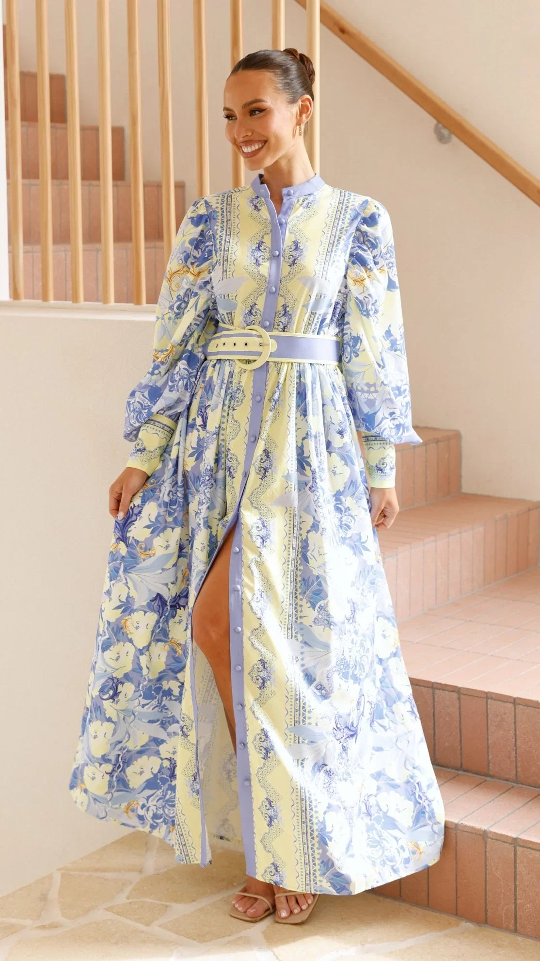 Kalliope Maxi Dress Blue Yellow