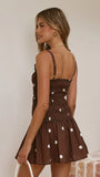 Vida Mini Dress Brown White Spot