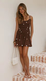Vida Mini Dress Brown White Spot