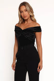 Rita Velvet Off Shoulder Top Black