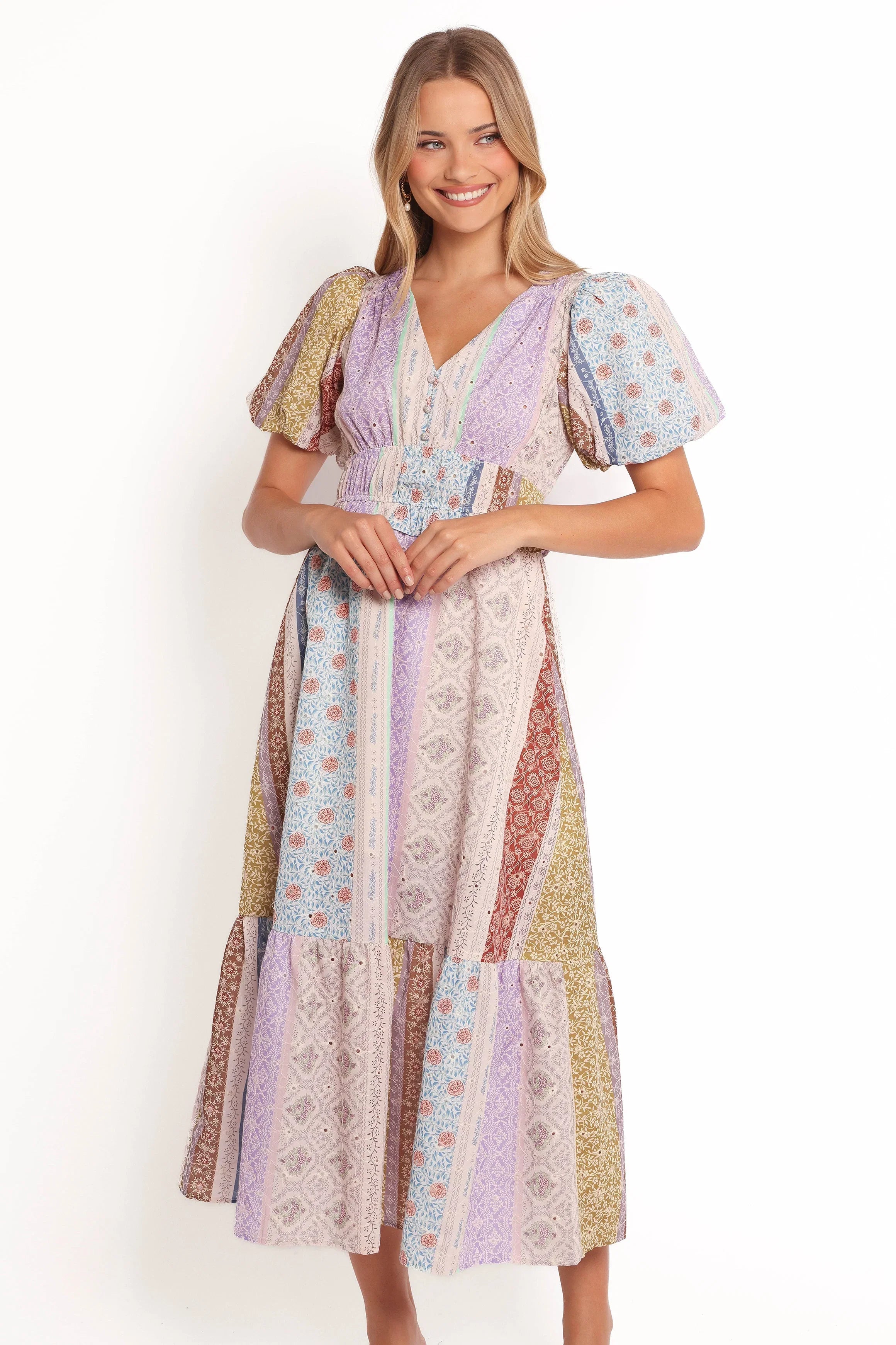 Verona Patchwork Midi Dress Botanic Multi