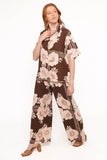 Bernadine Wide Leg Pant Brown Floral