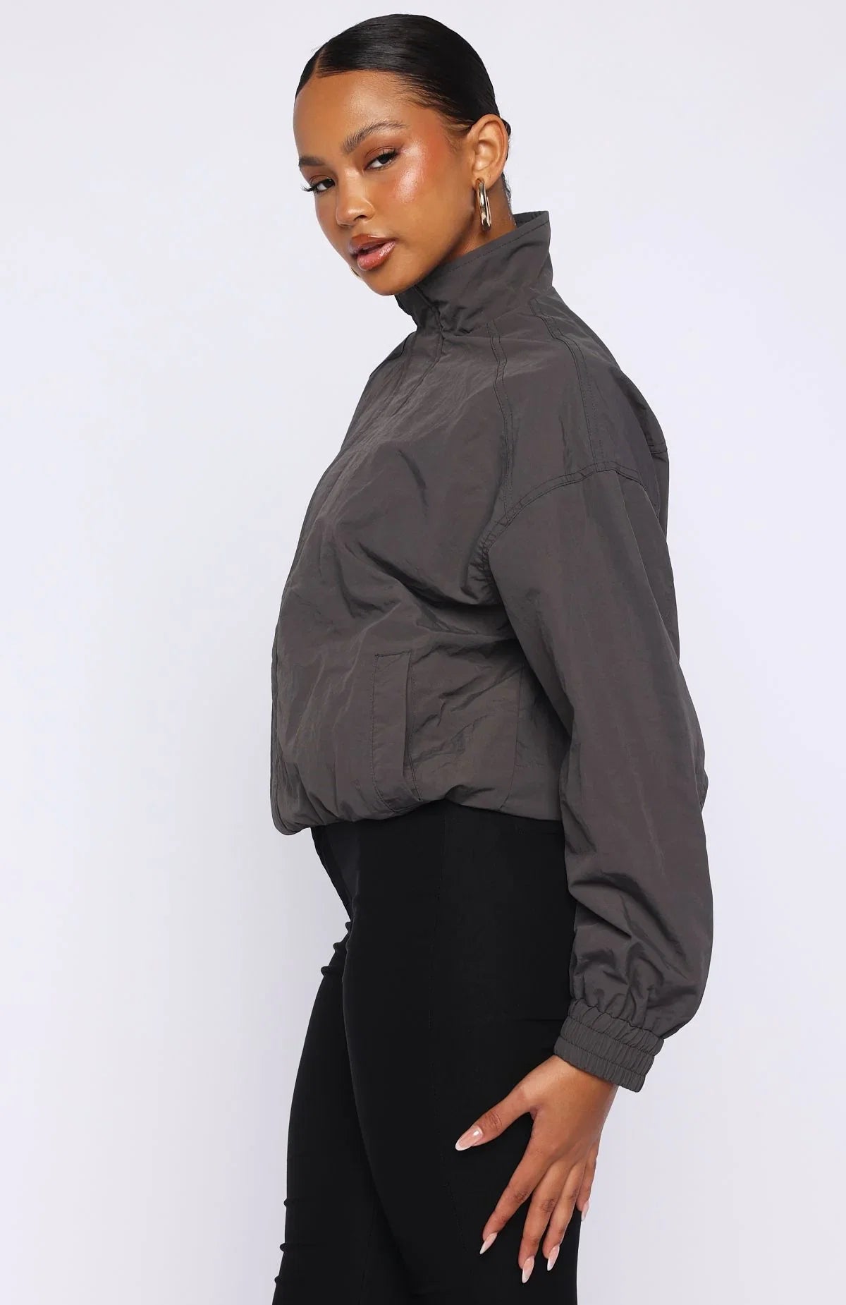 Cool Vibe Funnel Neck Jacket Steel
