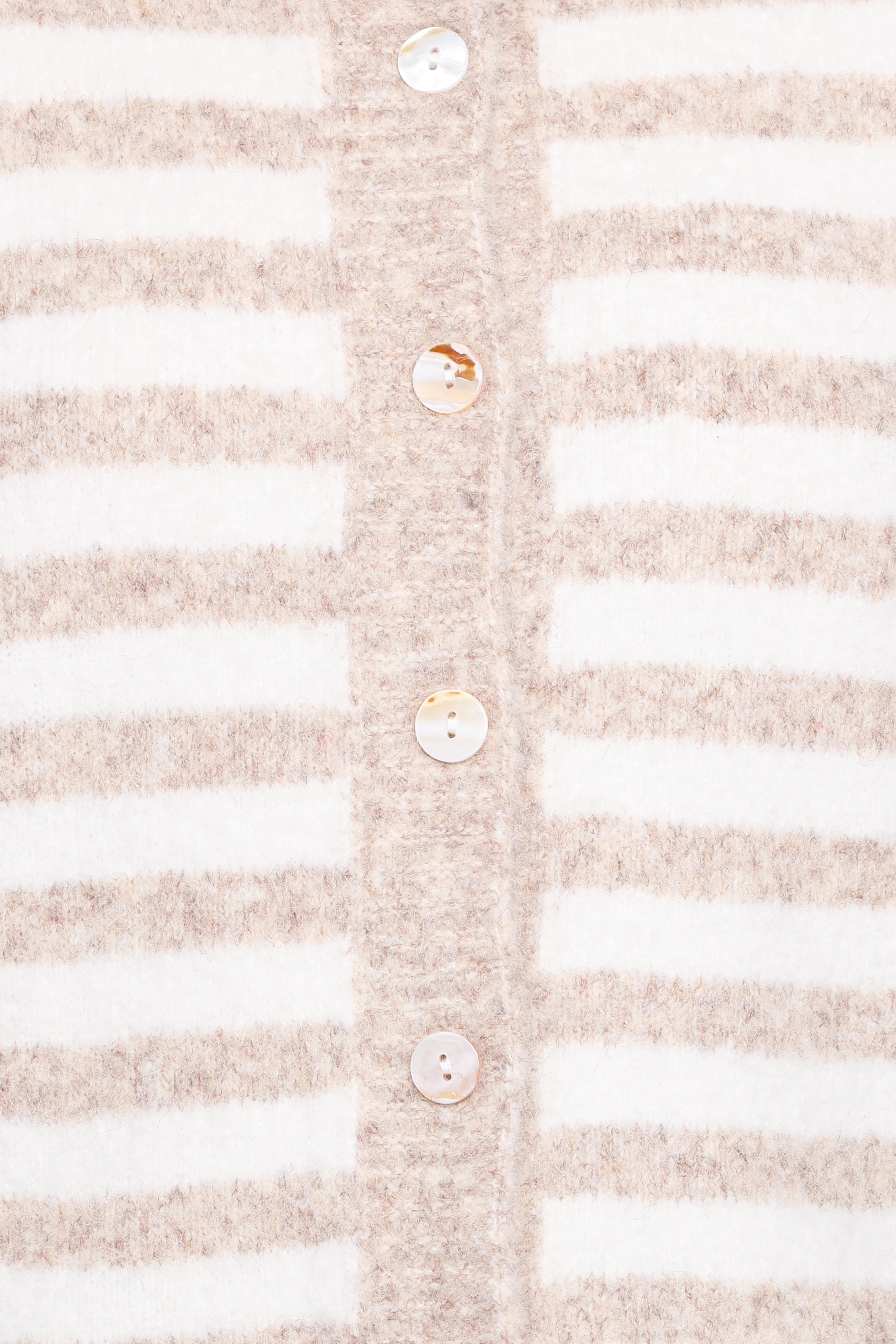 Dean Striped Cardigan White Beige