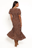 Zina Maxi Dress Brown Ditsy Floral