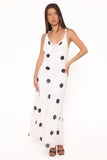Collette Maxi Dress White Polka Dot