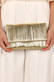 Gemma Ruched Clutch Gold