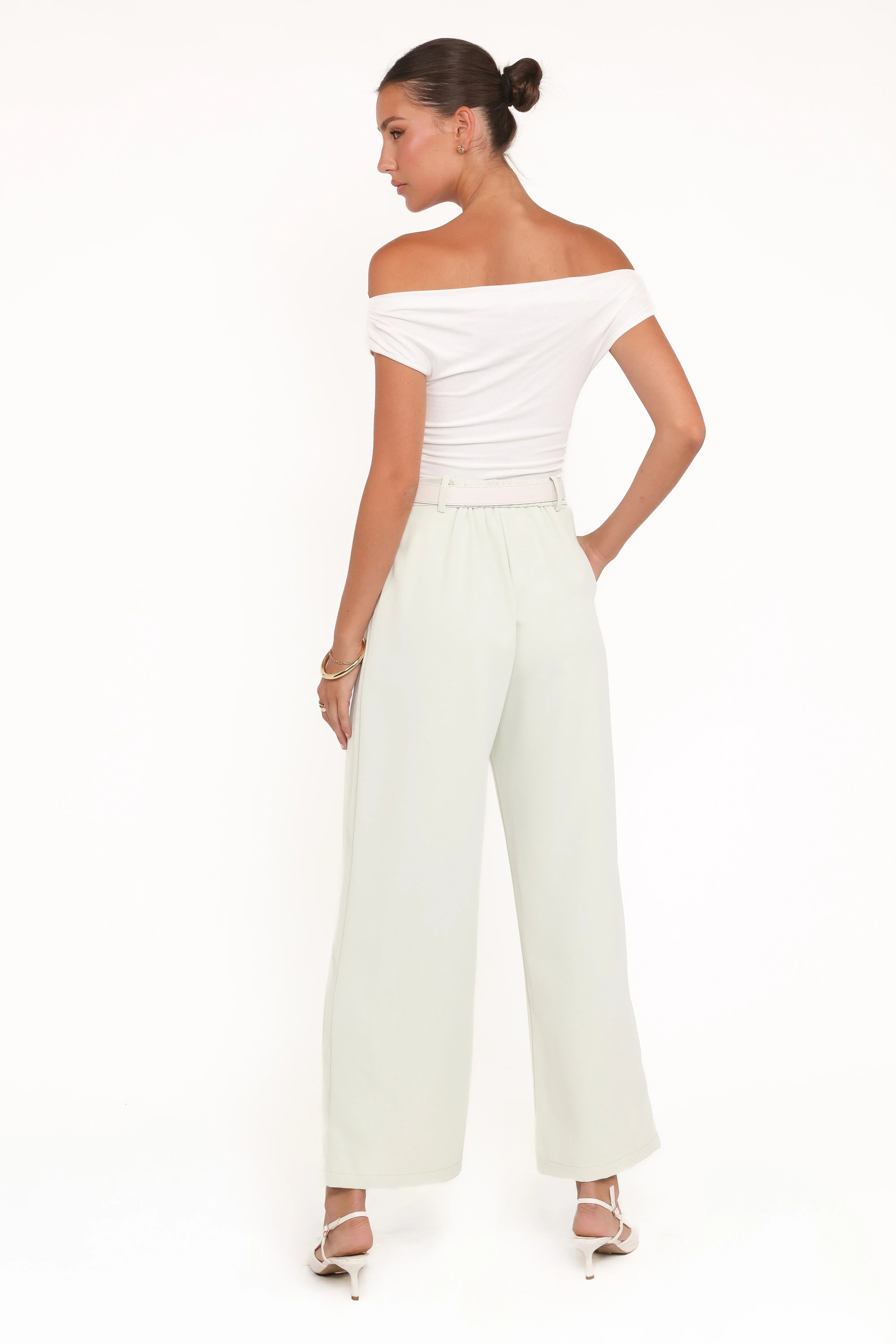 Lia Wide Leg Pant Sage Green
