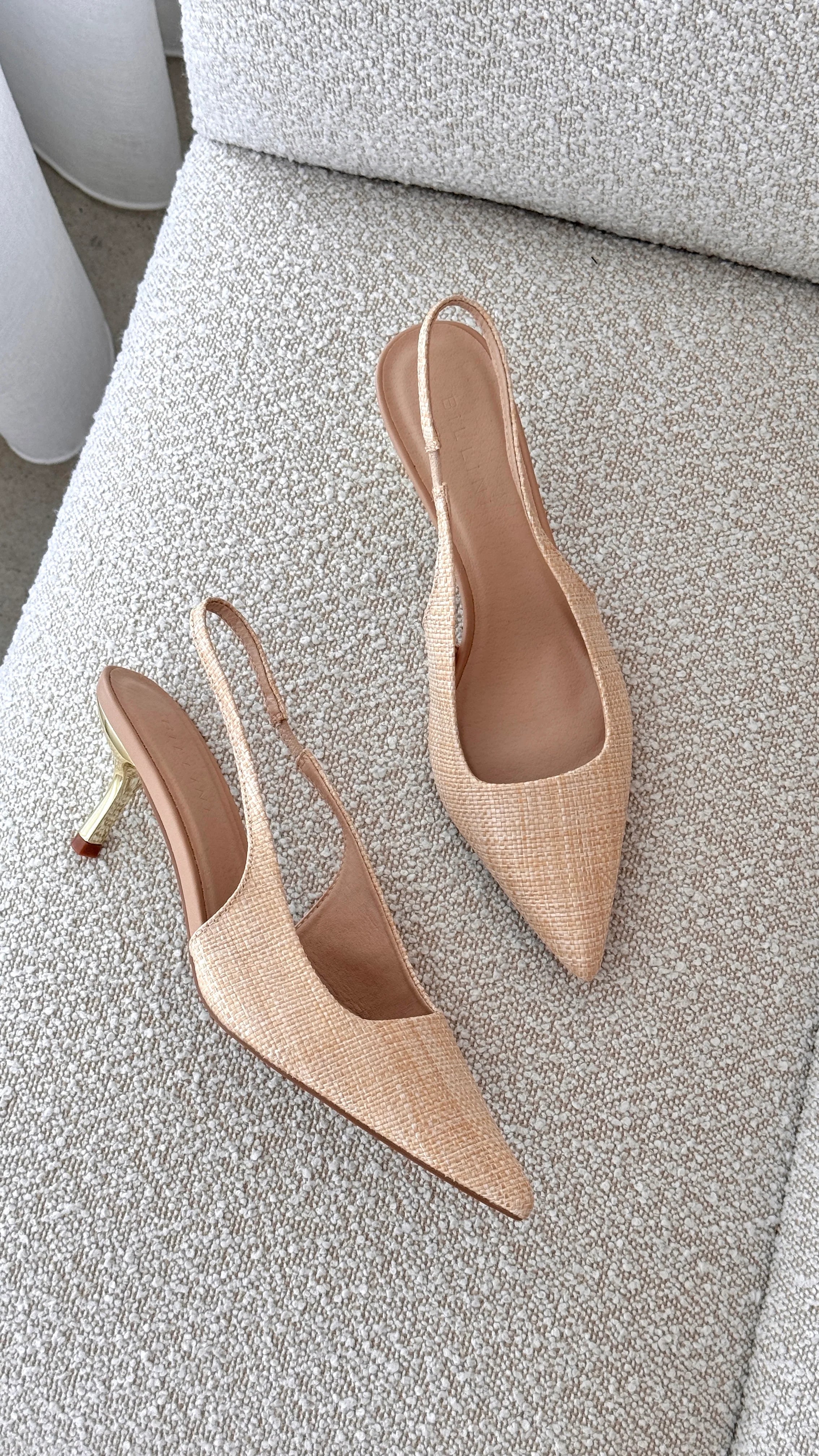 Gemima Heel Natural Raffia