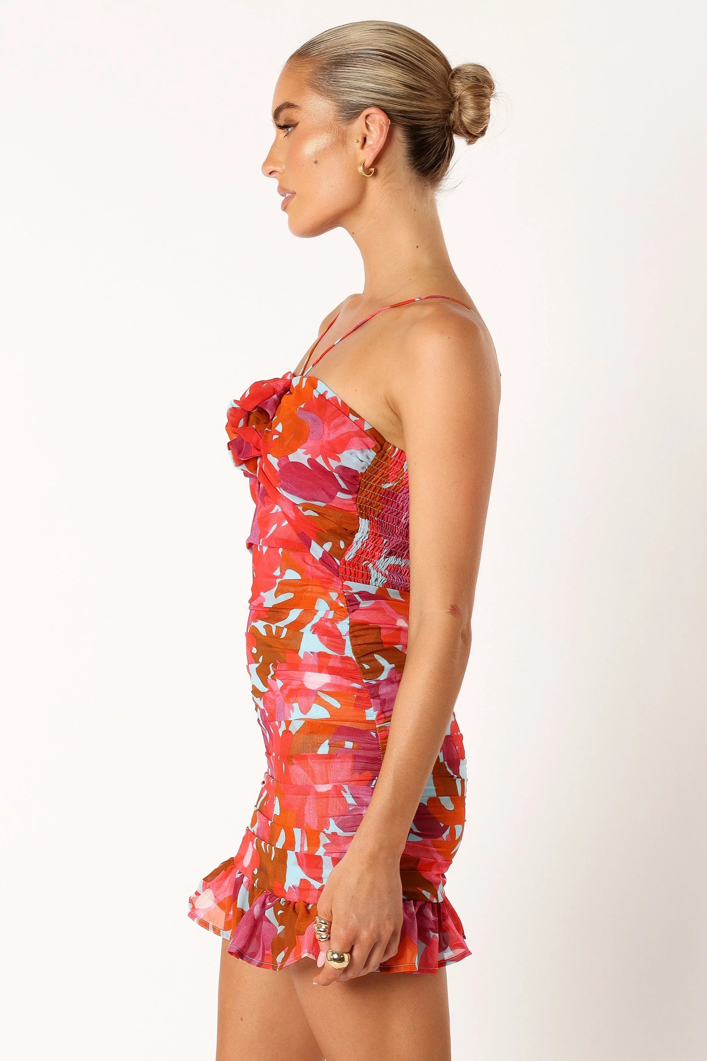 Zuri Rosette Mini Dress Pink Azalea