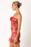 Zuri Rosette Mini Dress Pink Azalea