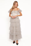 Belle Maxi Dress Cream Polka Dot
