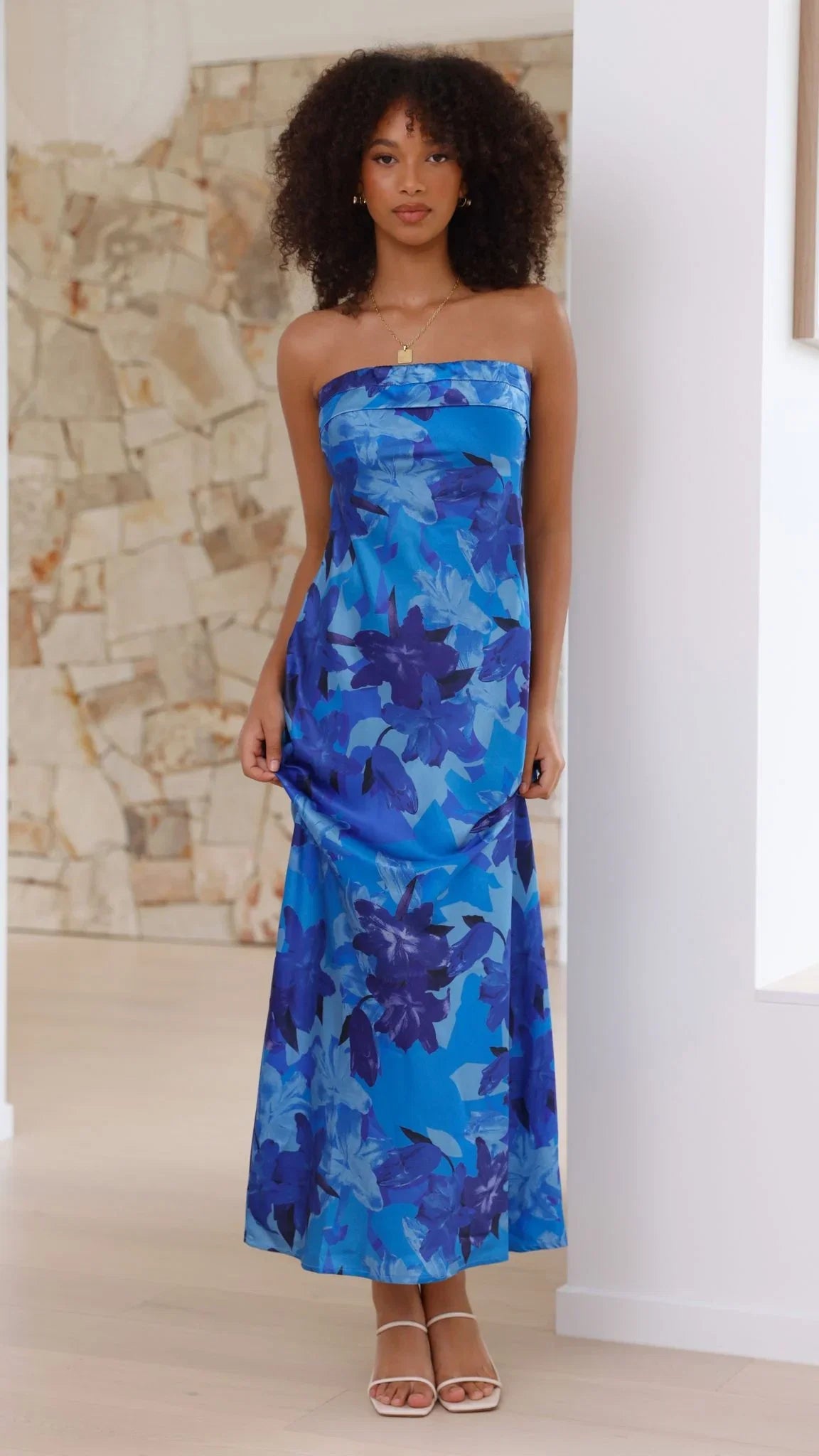 Miya Maxi Dress Blue Floral