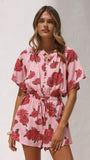 Santorini Playsuit Dahlia Rouge
