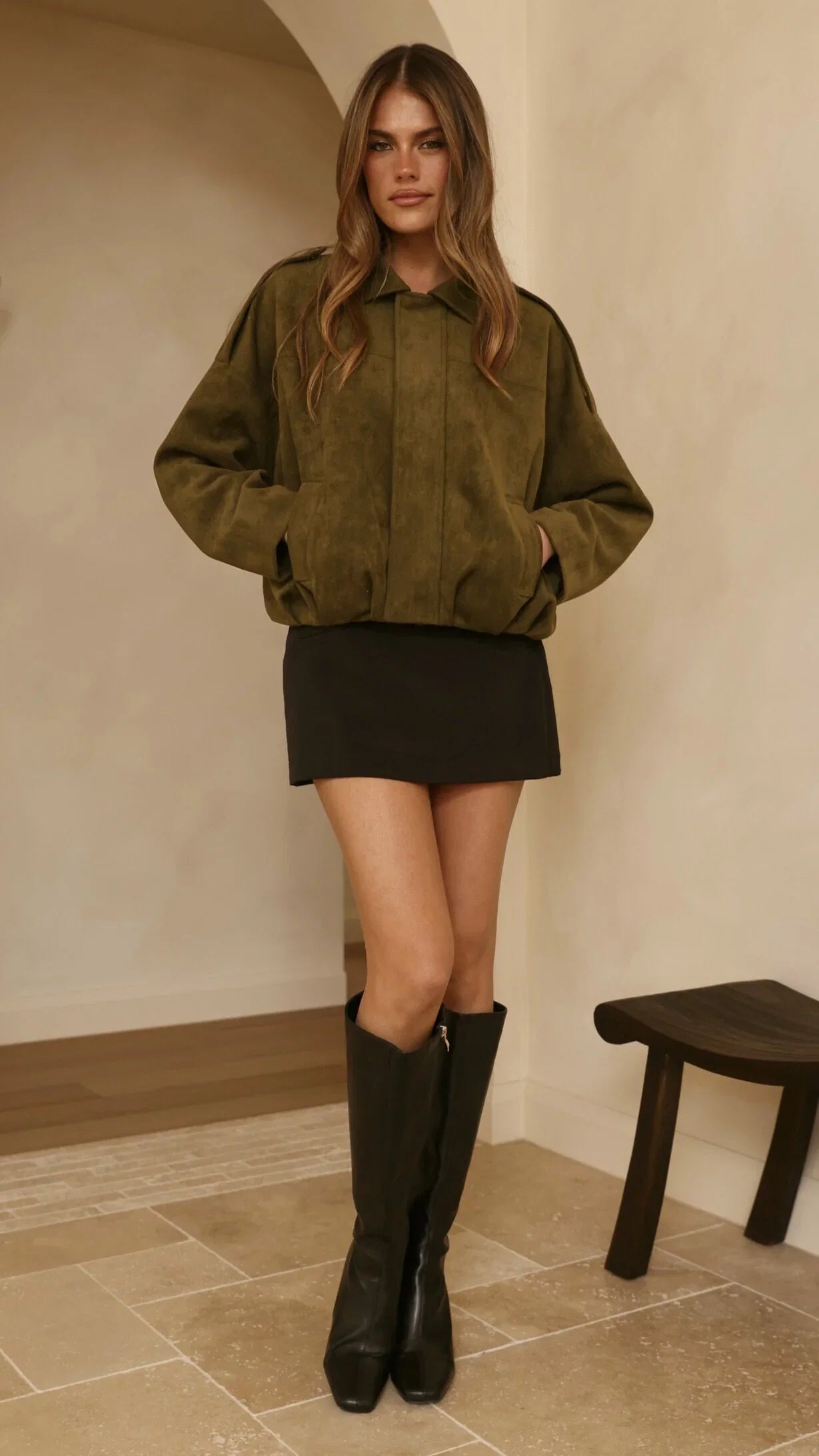 Leela Bomber Jacket Khaki